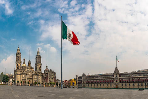 A photo of Zocalo, the main square of Mexico City, Mexico.
