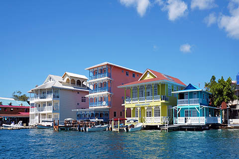 A photo of houses in Bocas del Toro, Panama.