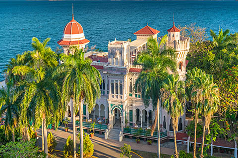 A photo of the Palacio de Valle in Cienfuegos, Cuba.
