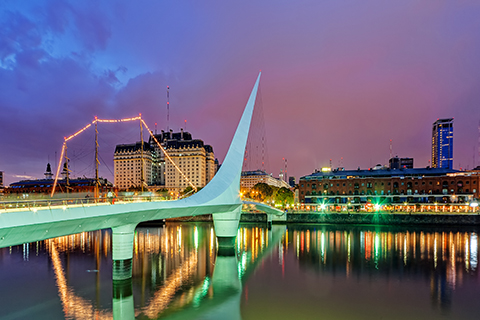A stock photo of  Puerto Madero in Buenos Aires, Argentina.