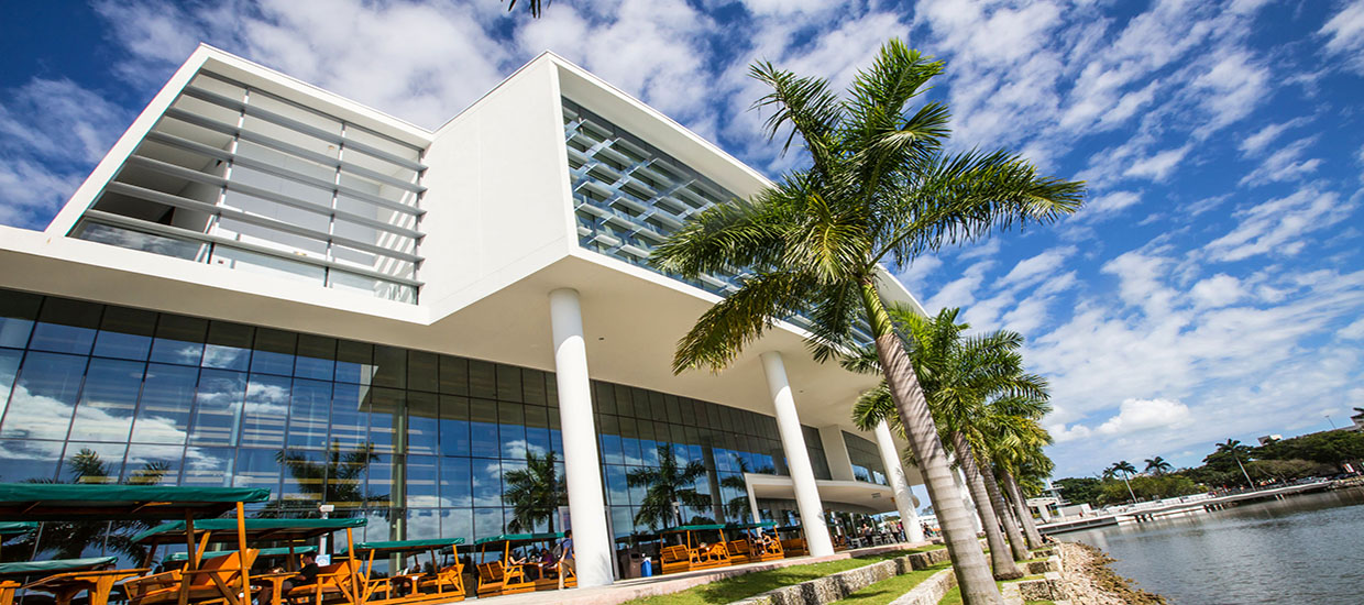A photo of the Shalala Student Center at the University of Miami Coral Gables campus.